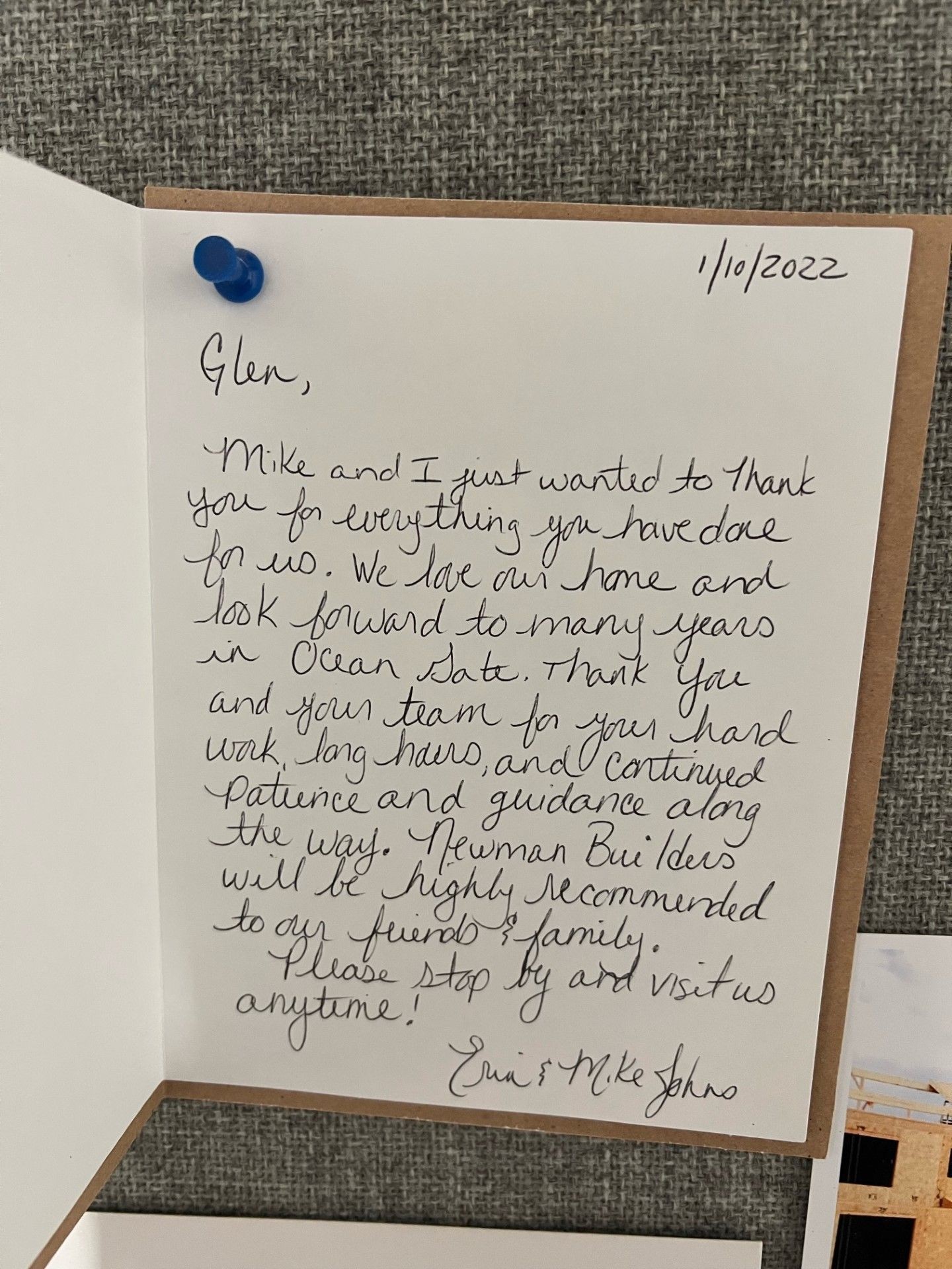 Glen, Mike and I wanted to thank you for everything you have done for us. We love our home and look forward to many years in Ocean Gate. Thank you and your team for your hard work, long hours, continued patience and guidance along the way. Newman Roofing will be highly recommended to friends and family. Newman Roofing, Bayville NJ